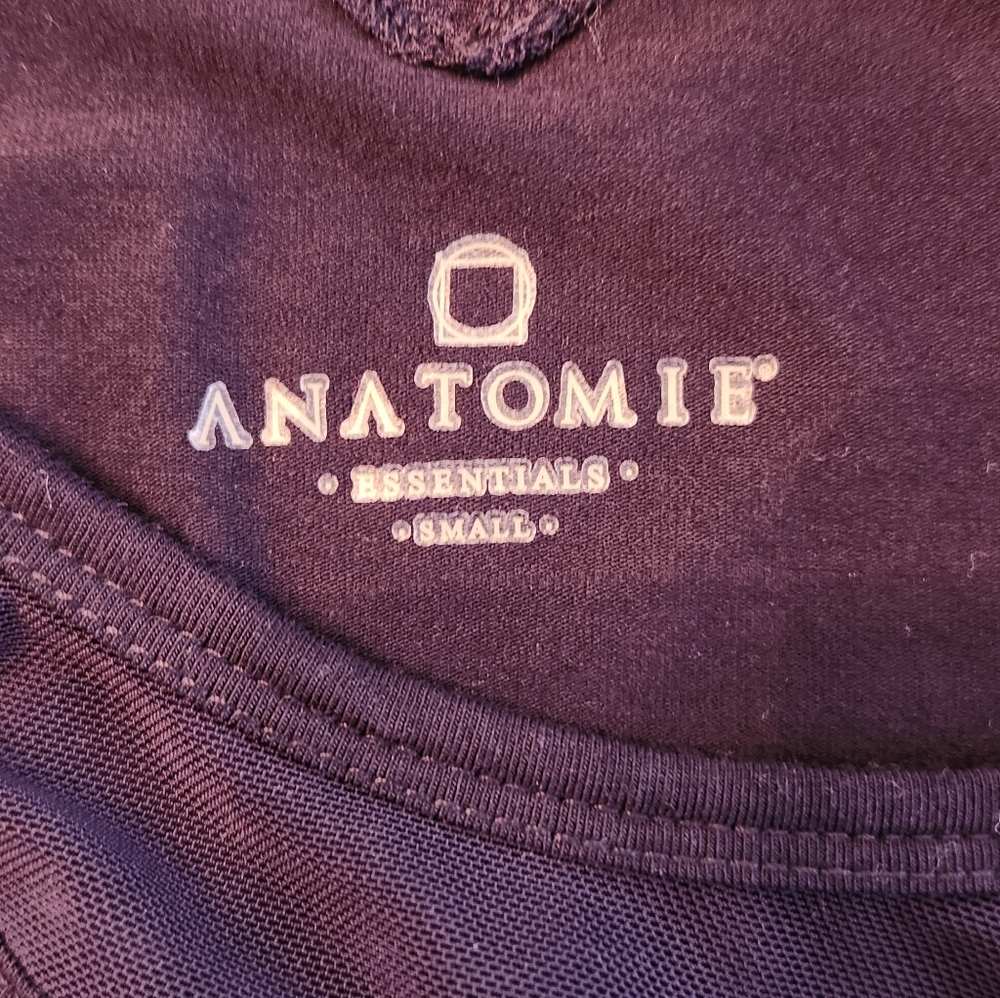 Anatomie Kim Mesh Sleeve Top in Pima Modal Blend Navy Size Small - Picture 5 of 8